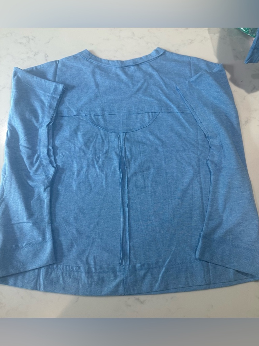 ZENANA EXPOSED SEAM SET - CORNFLOWER BLUE Casual Lounge Tee & Shorts Set - Picture 6 of 12